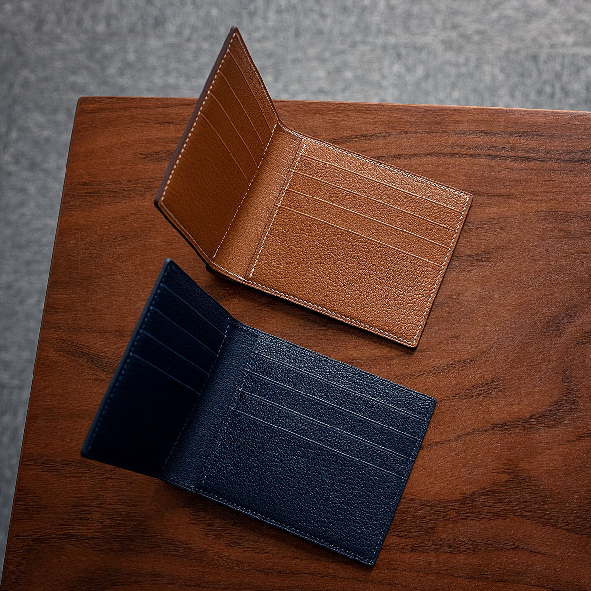 Leather Slim Minimalist Card Holder - Natural Minerva