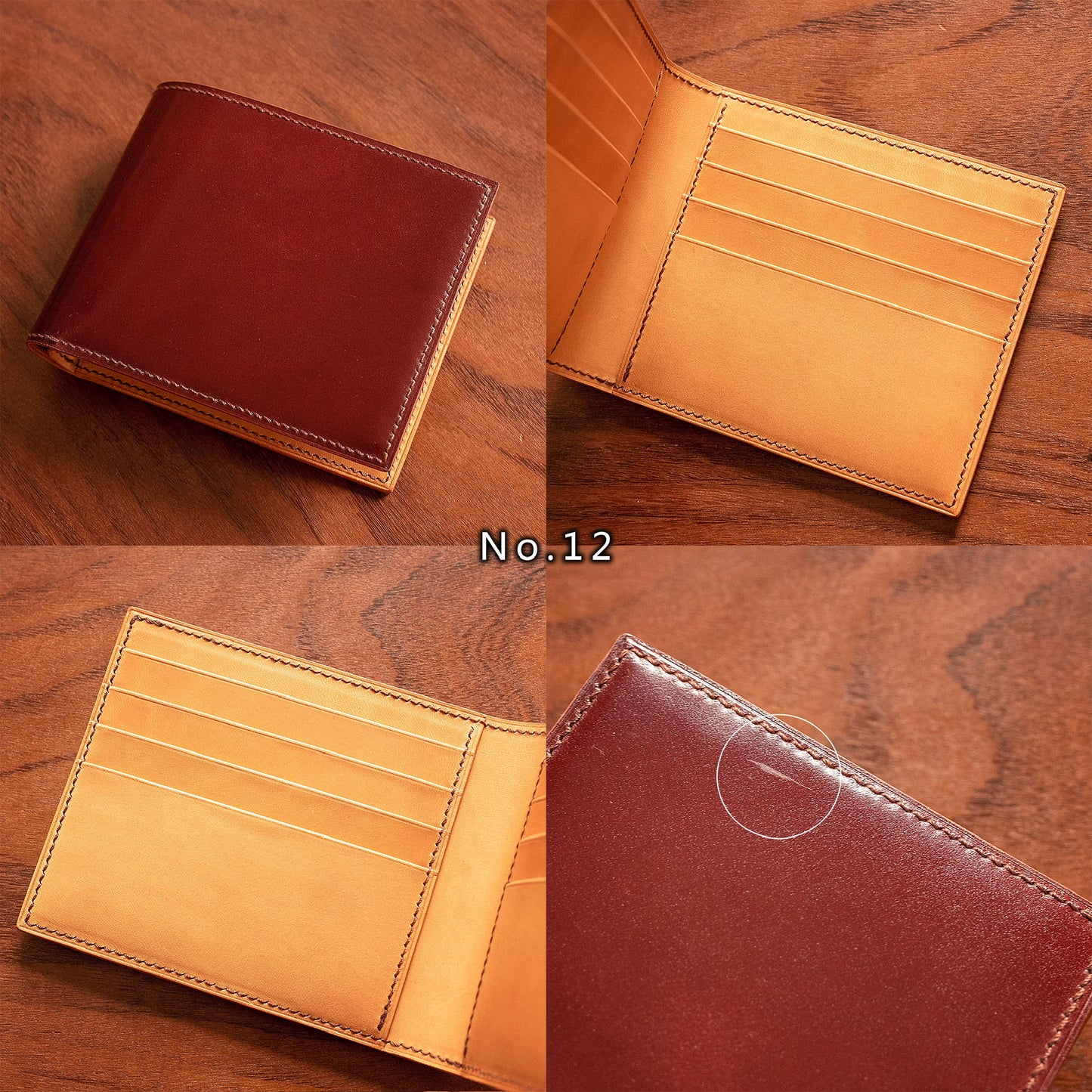 Special Discount - Handmade Classic Leather Bifold Wallet with 8 Card Slots with Minor Imperfections