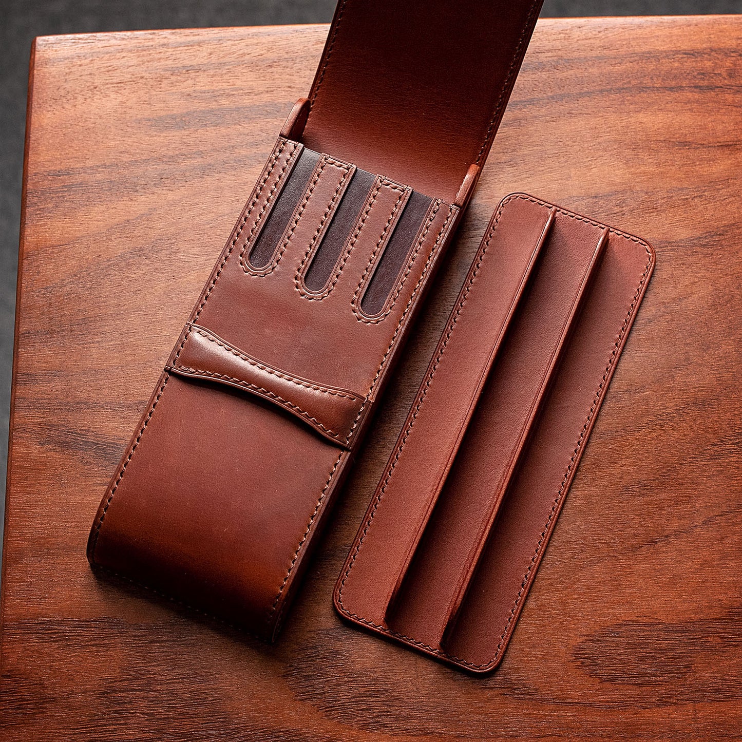 Ready Made Leather Fountain Pen Case for 3 Pens