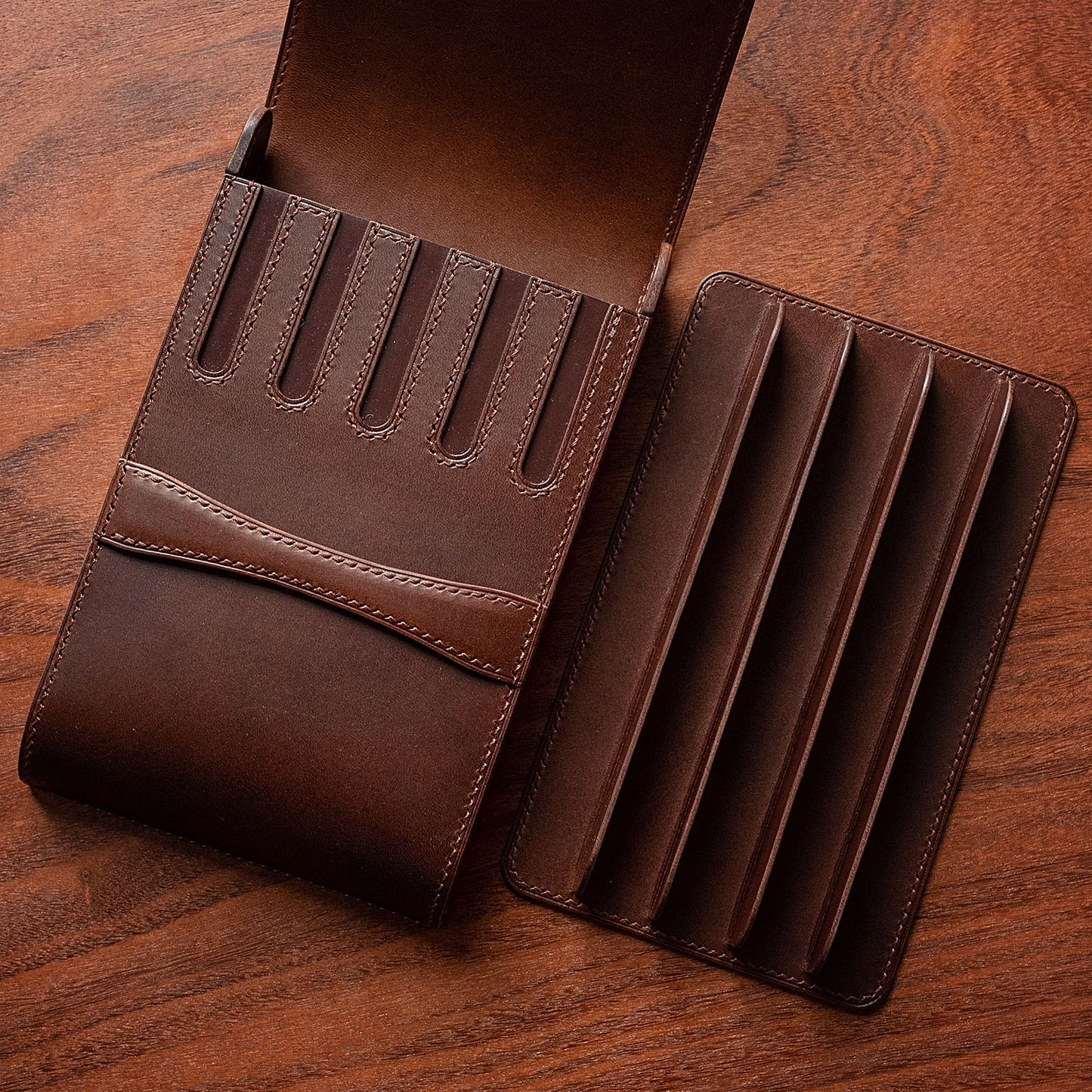 Ready Made Leather Fountain Pen Case for 5 Pens