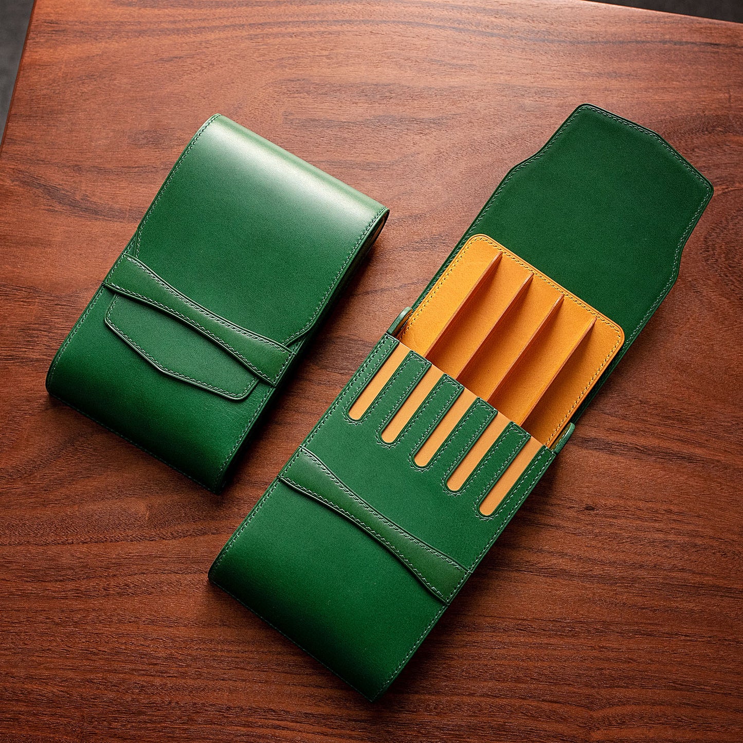 Ready Made Leather Fountain Pen Case for 5 Pens