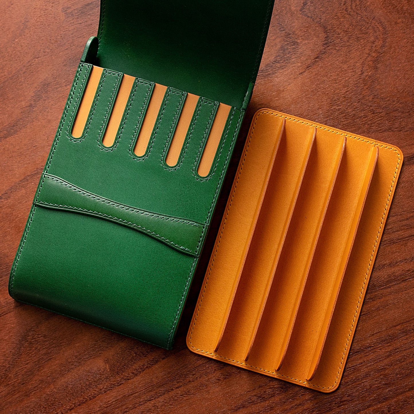 Ready Made Leather Fountain Pen Case for 5 Pens