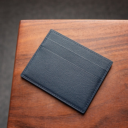 Epsom Leather Double-Sided Card Holder - Made to order