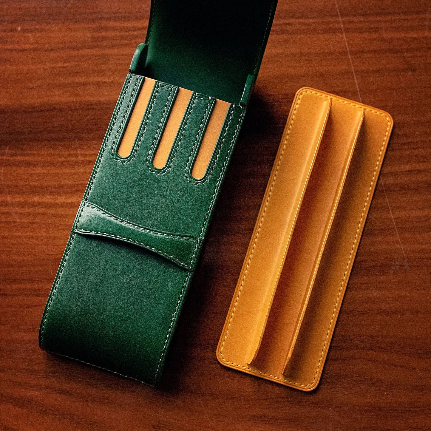 Ready Made Leather Fountain Pen Case for 3 Pens