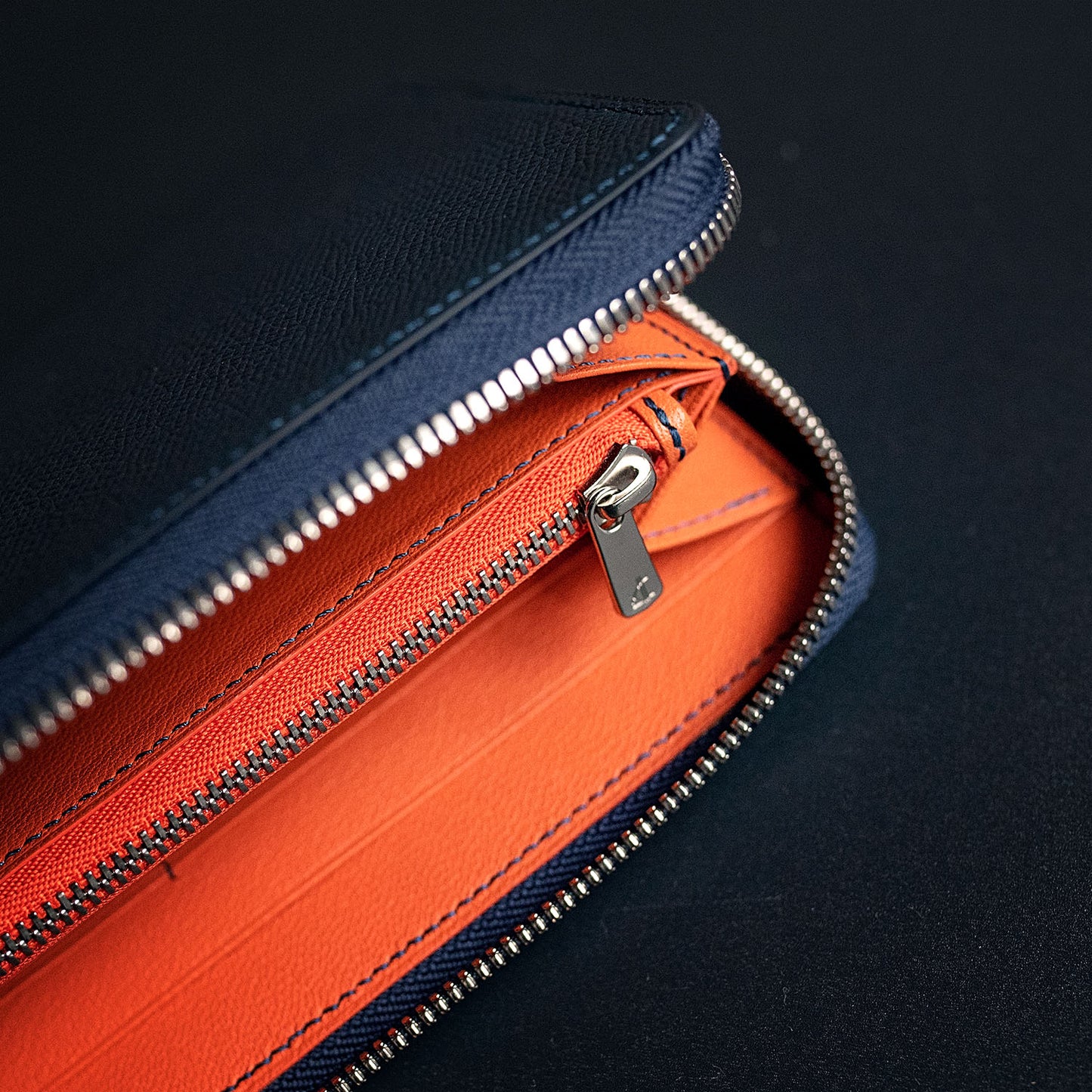 Handmade Epsom Leather Long Wallet with Zipper