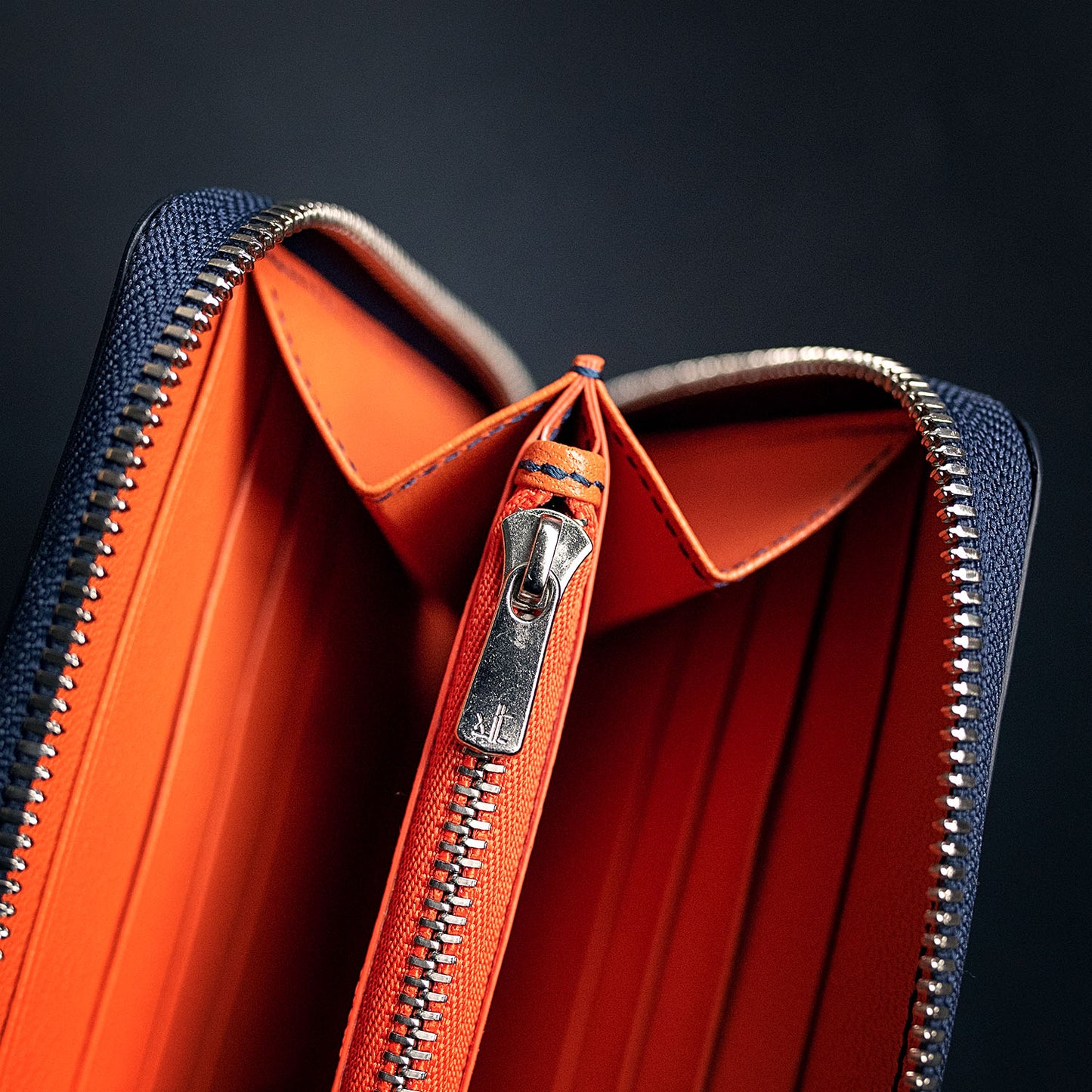 Handmade Epsom Leather Long Wallet with Zipper