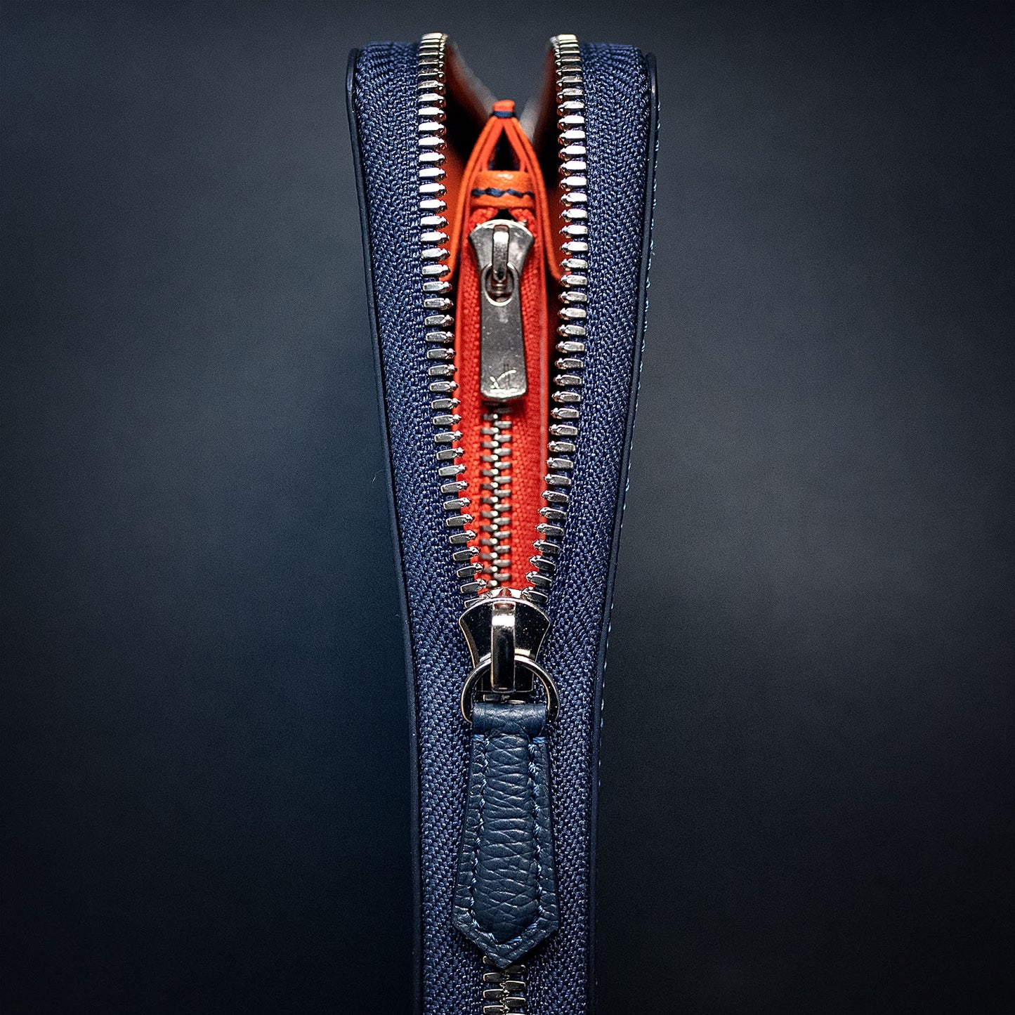 Handmade Epsom Leather Long Wallet with Zipper