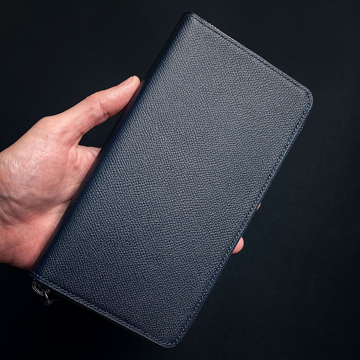 Handmade Epsom Leather Long Wallet with Zipper