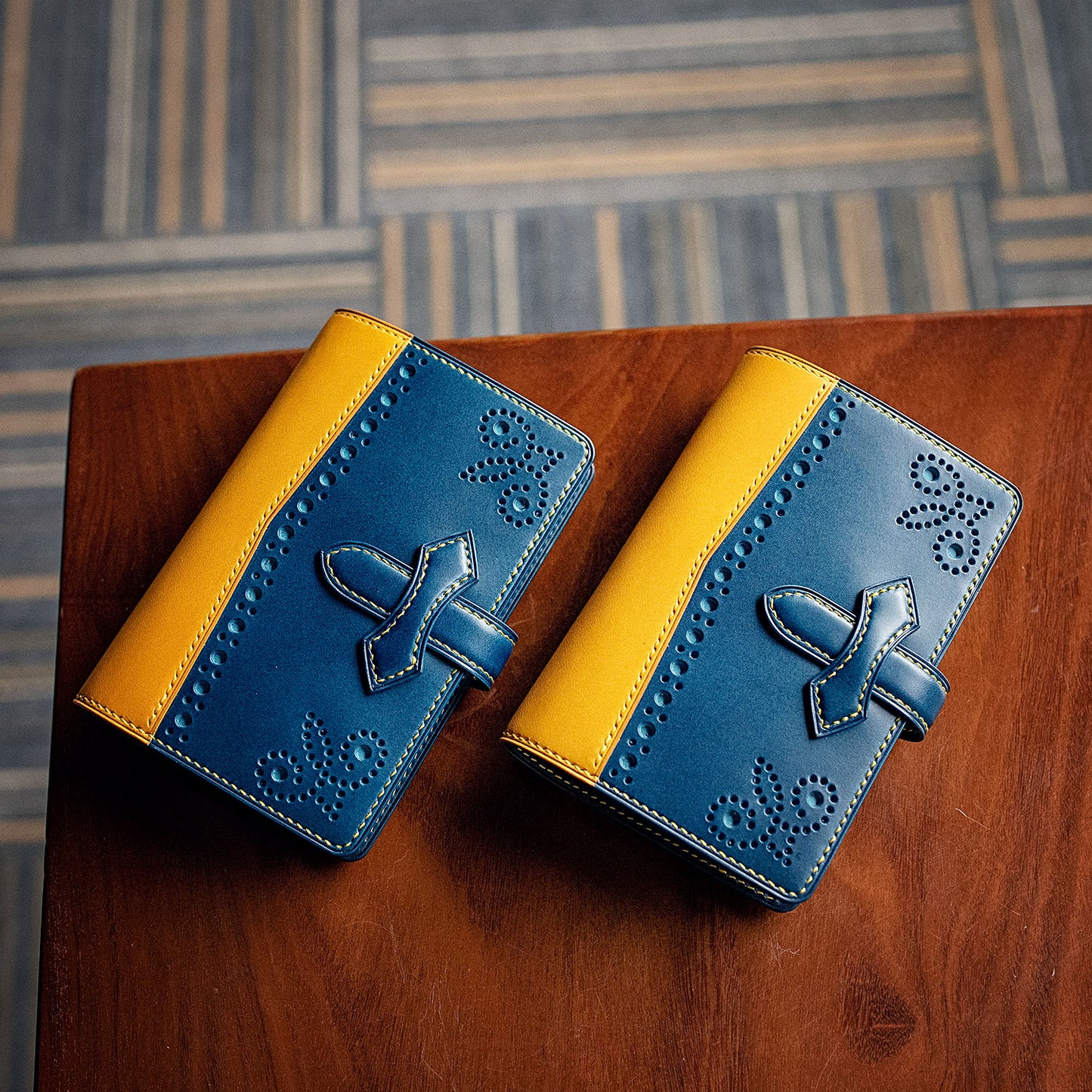 Brogue Styled Leather Passport Holder | Ready-to-Ship