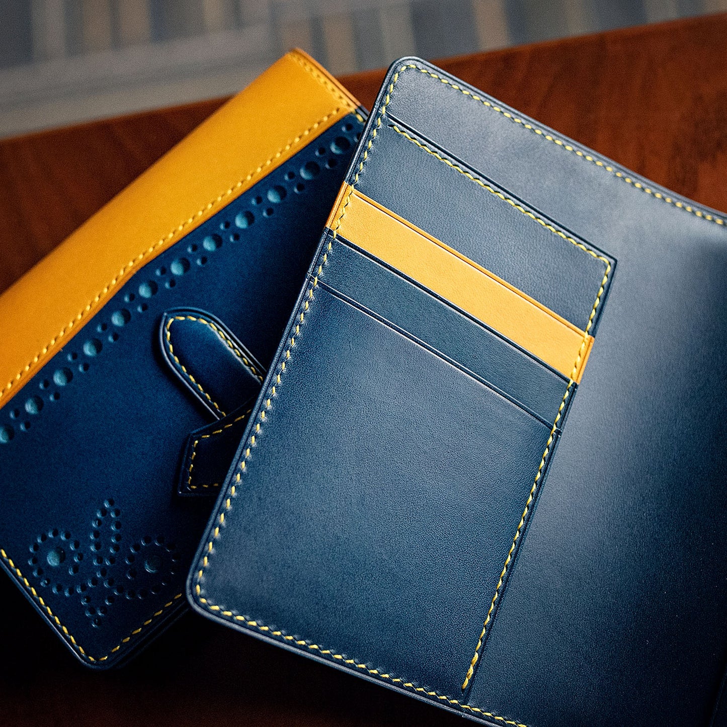 Brogue Styled Leather Passport Holder | Ready-to-Ship