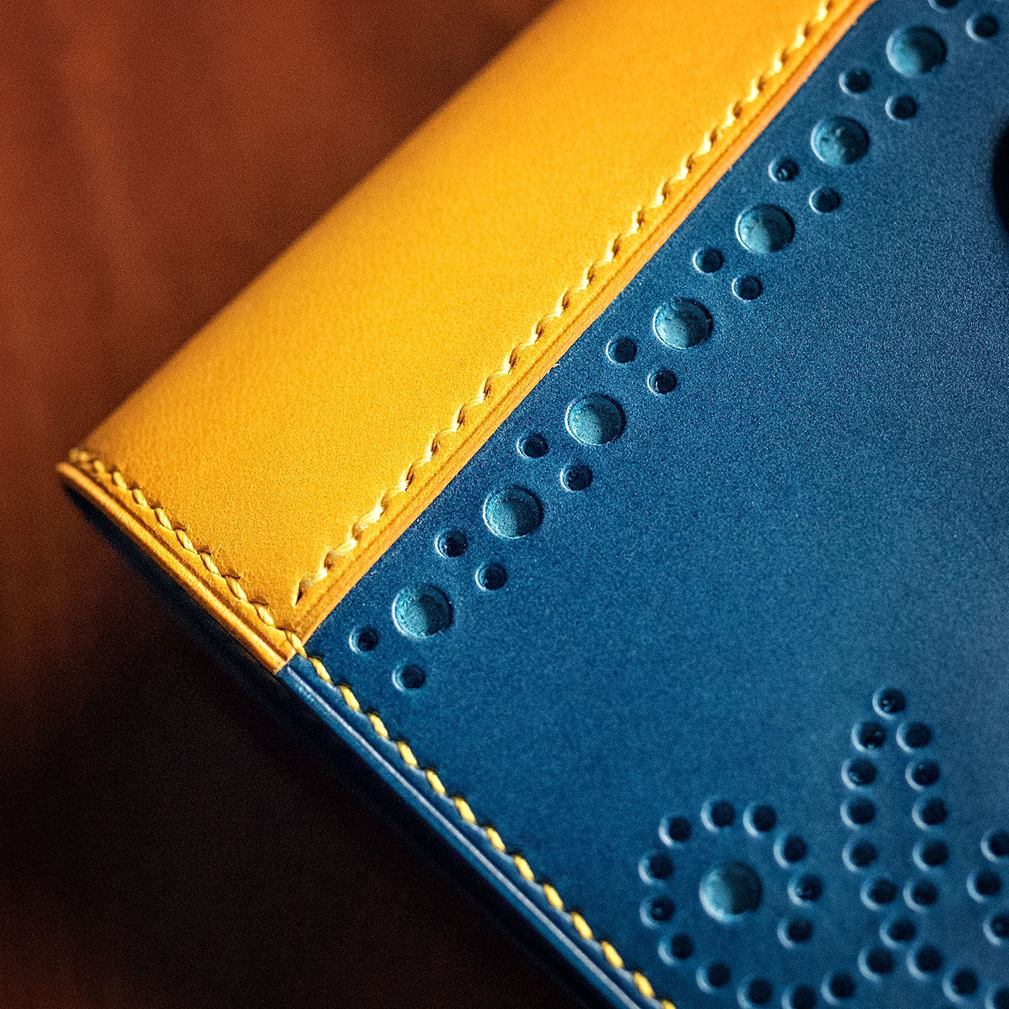 Brogue Styled Leather Passport Holder | Ready-to-Ship