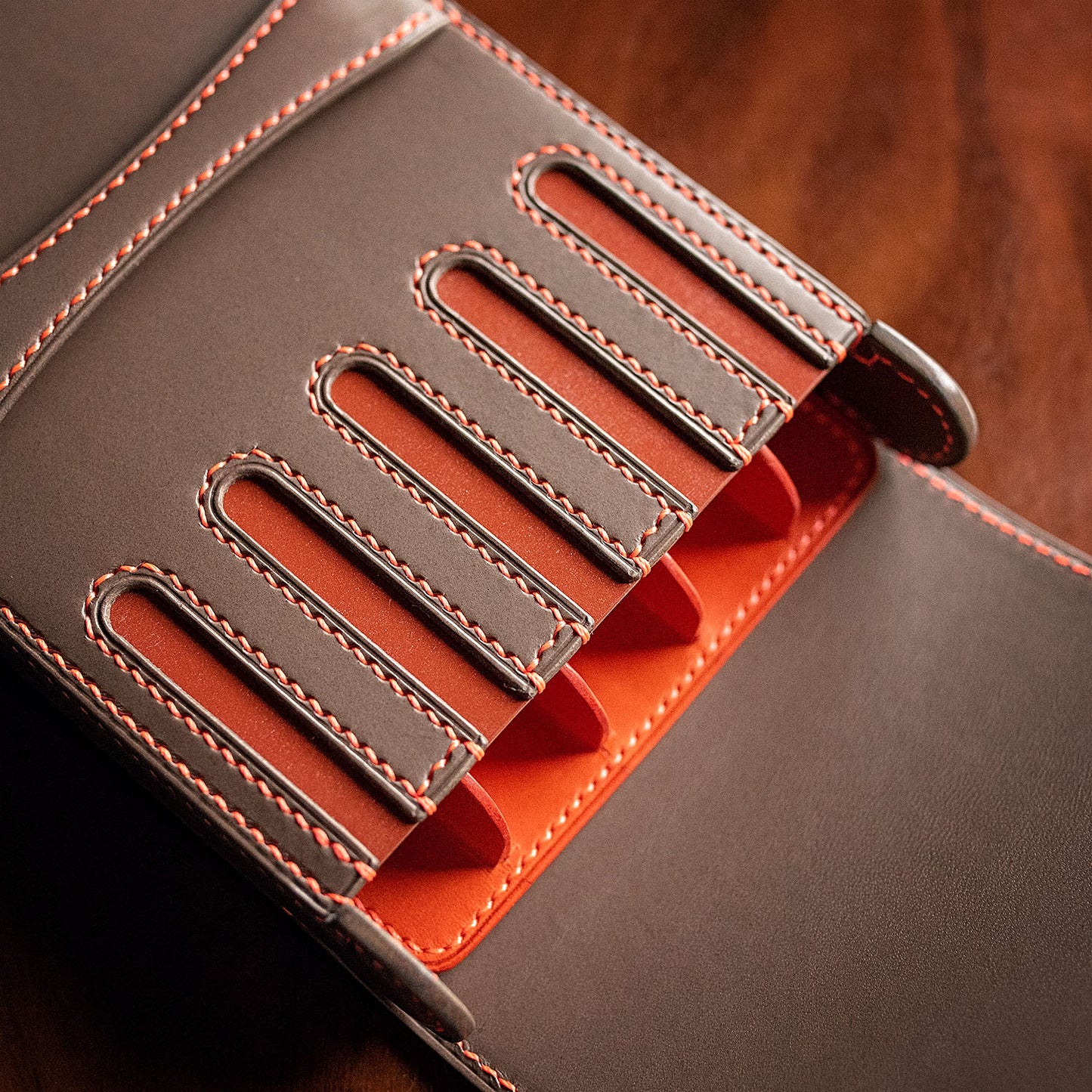 Ready Made Leather Fountain Pen Case for 5 Pens