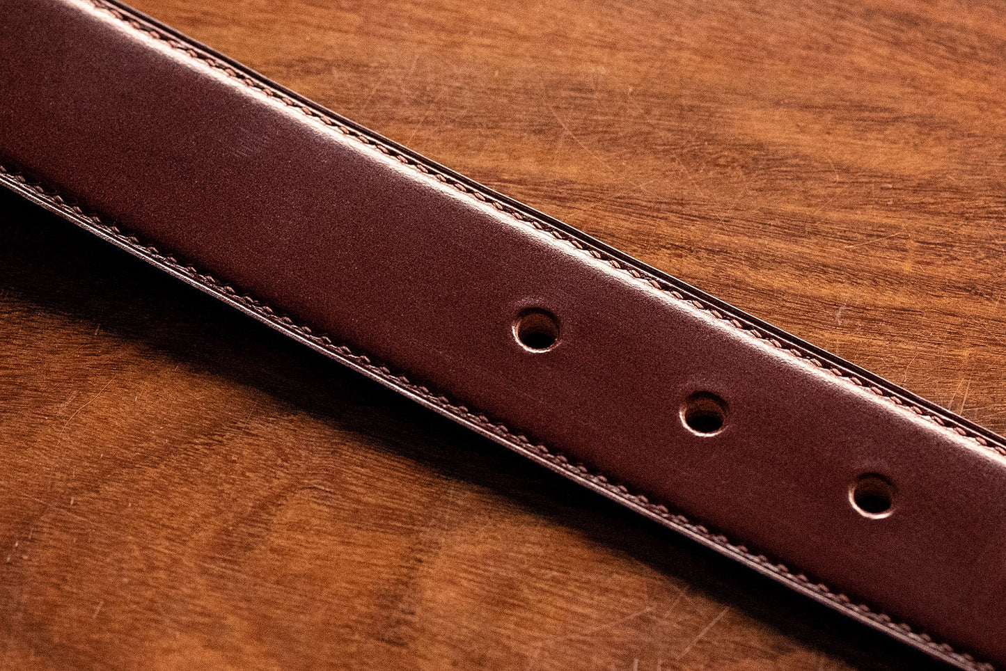 English Bridle Leather Hand Stitched Belt
