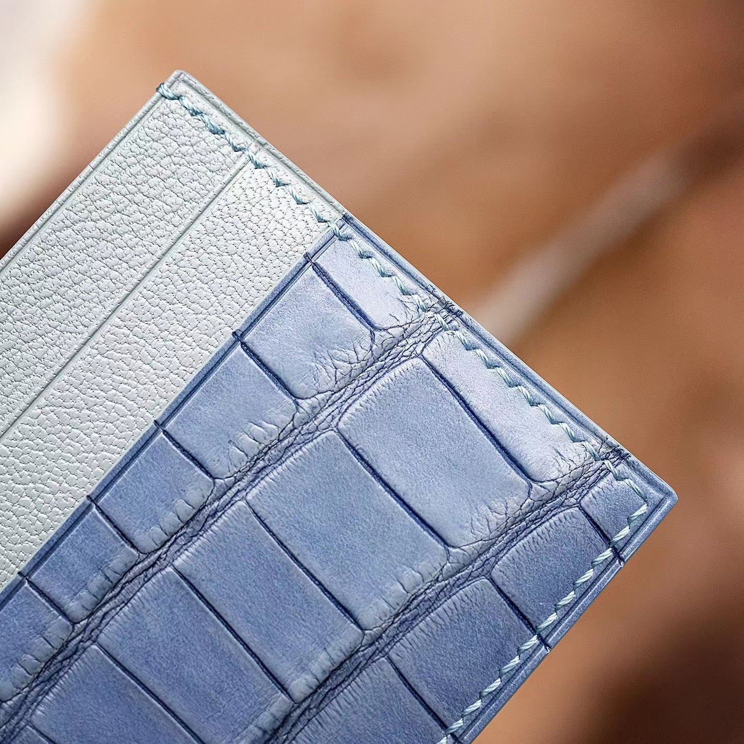 Alligator Leather Double-Sided Card Holder