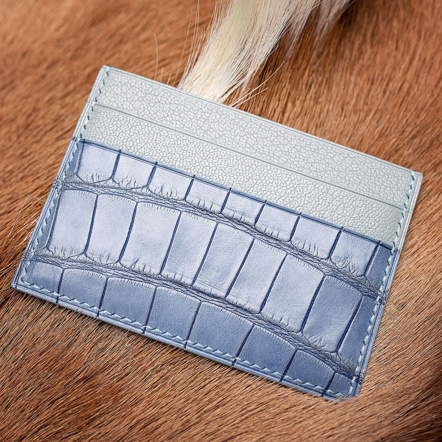 Alligator Leather Double-Sided Card Holder