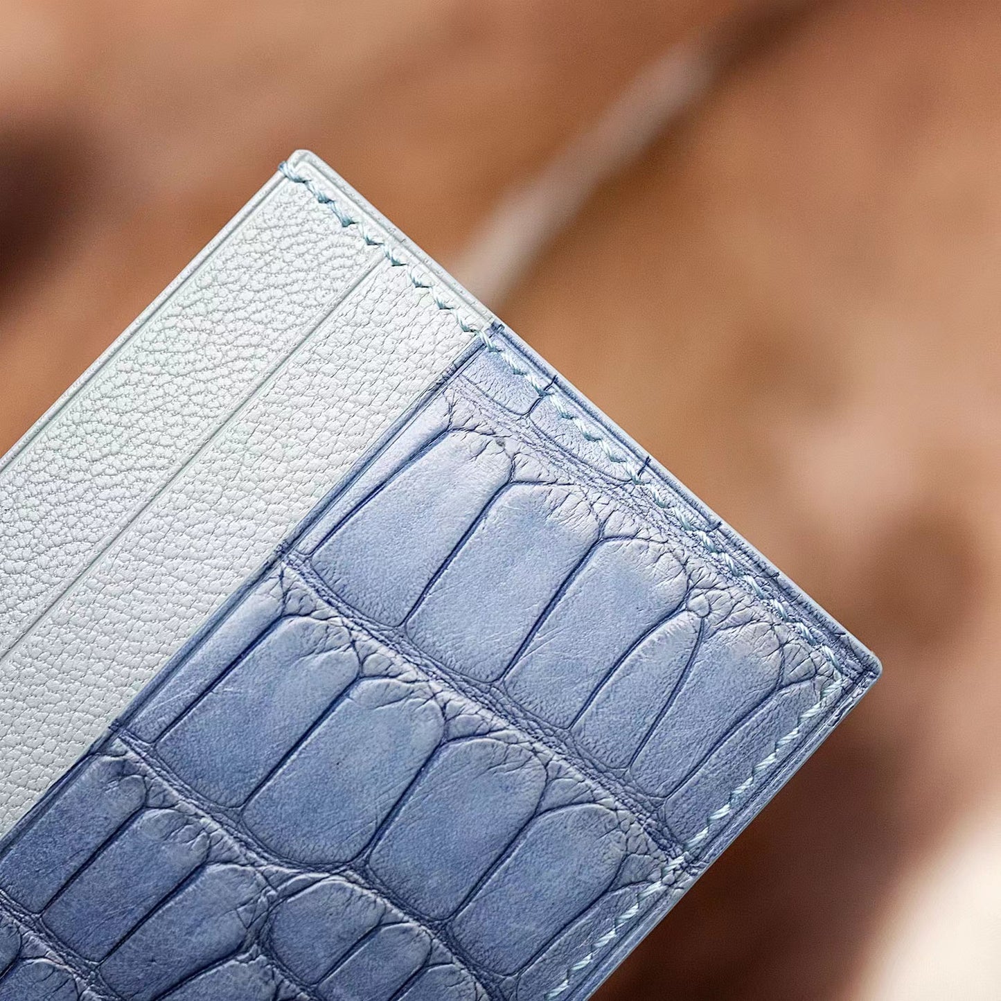 Alligator Leather Double-Sided Card Holder