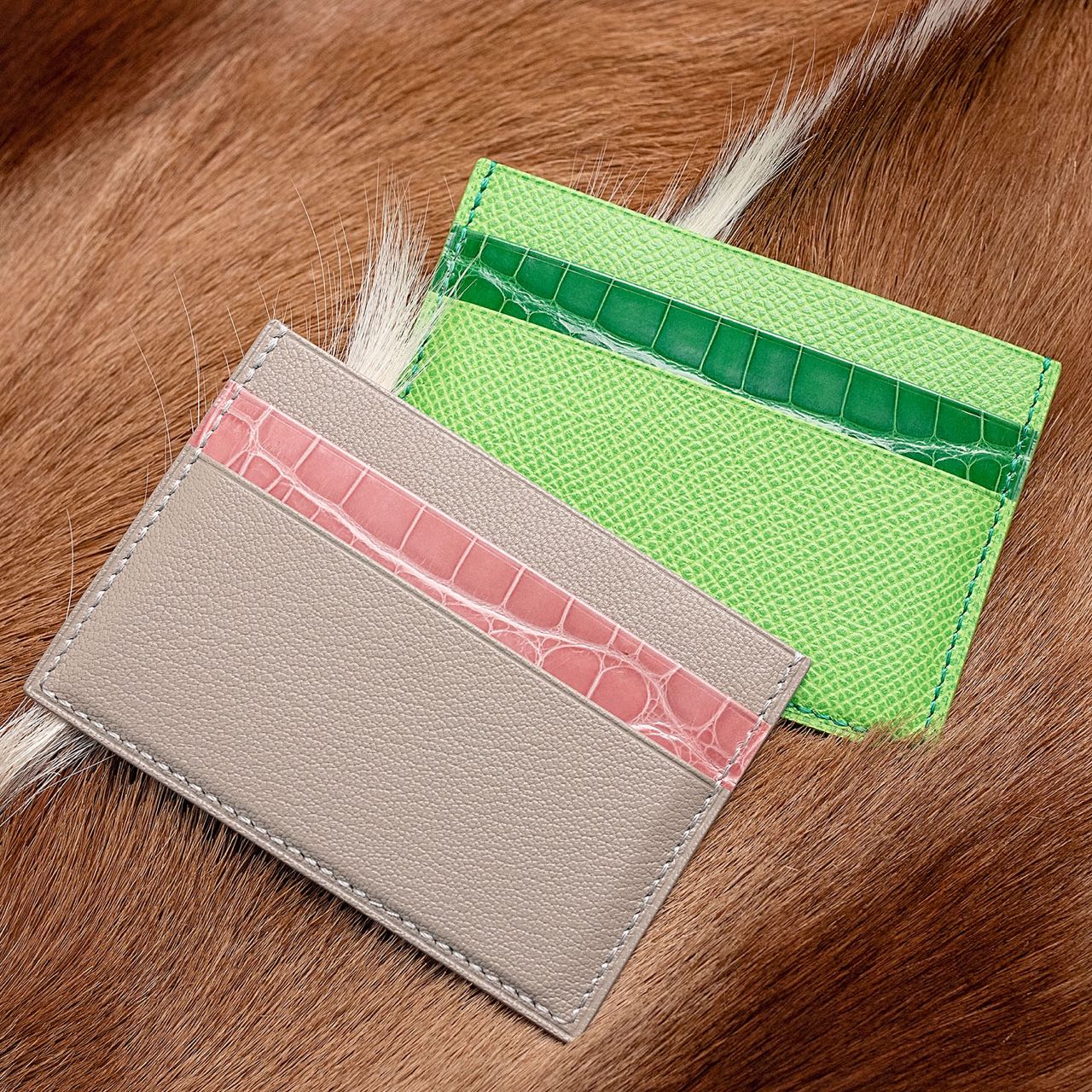 Alligator Leather Double-Sided Card Holder
