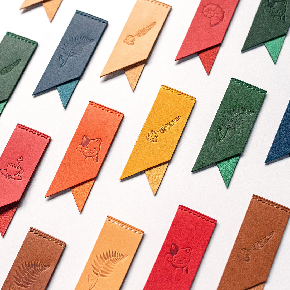 handmade leather bookmarks