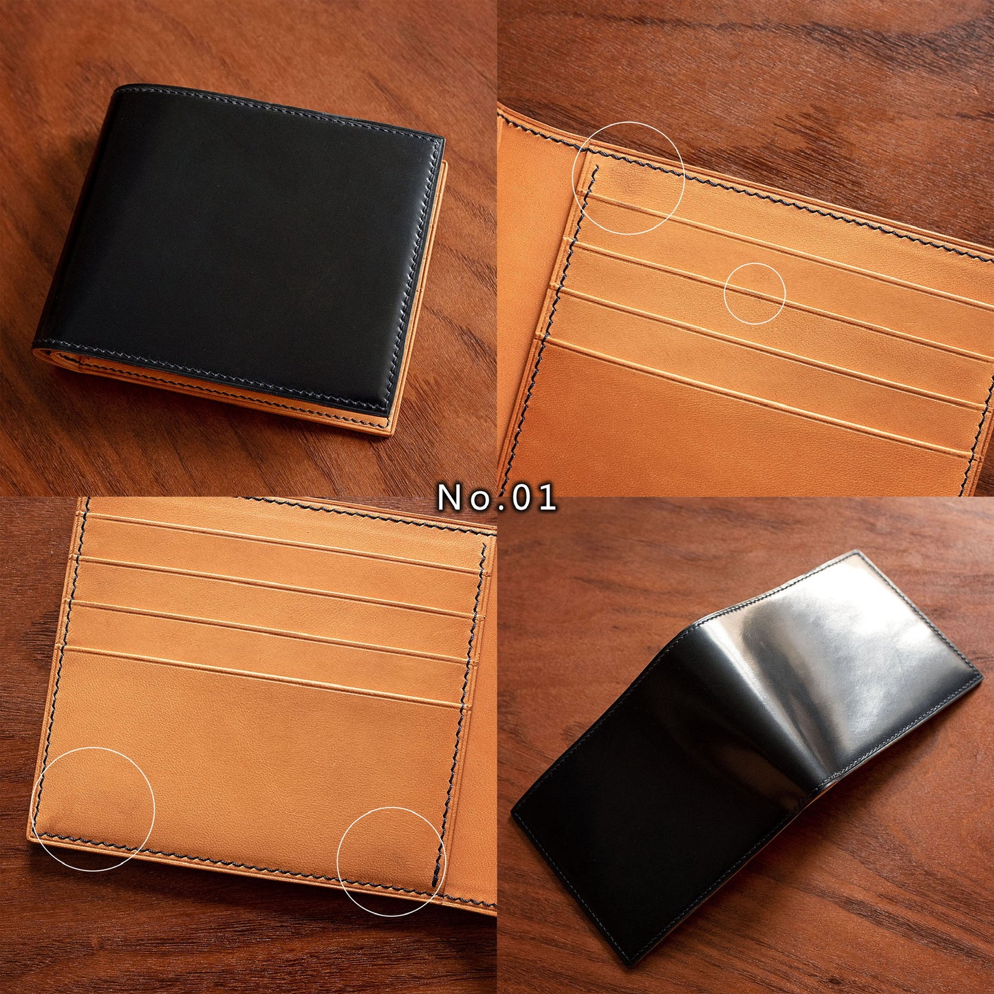 Special Discount - Handmade Classic Leather Bifold Wallet with 8 Card Slots with Minor Imperfections