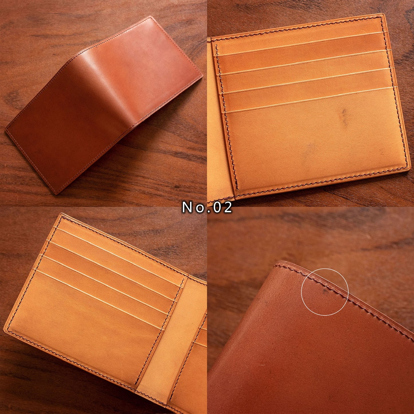 Special Discount - Handmade Classic Leather Bifold Wallet with 8 Card Slots with Minor Imperfections