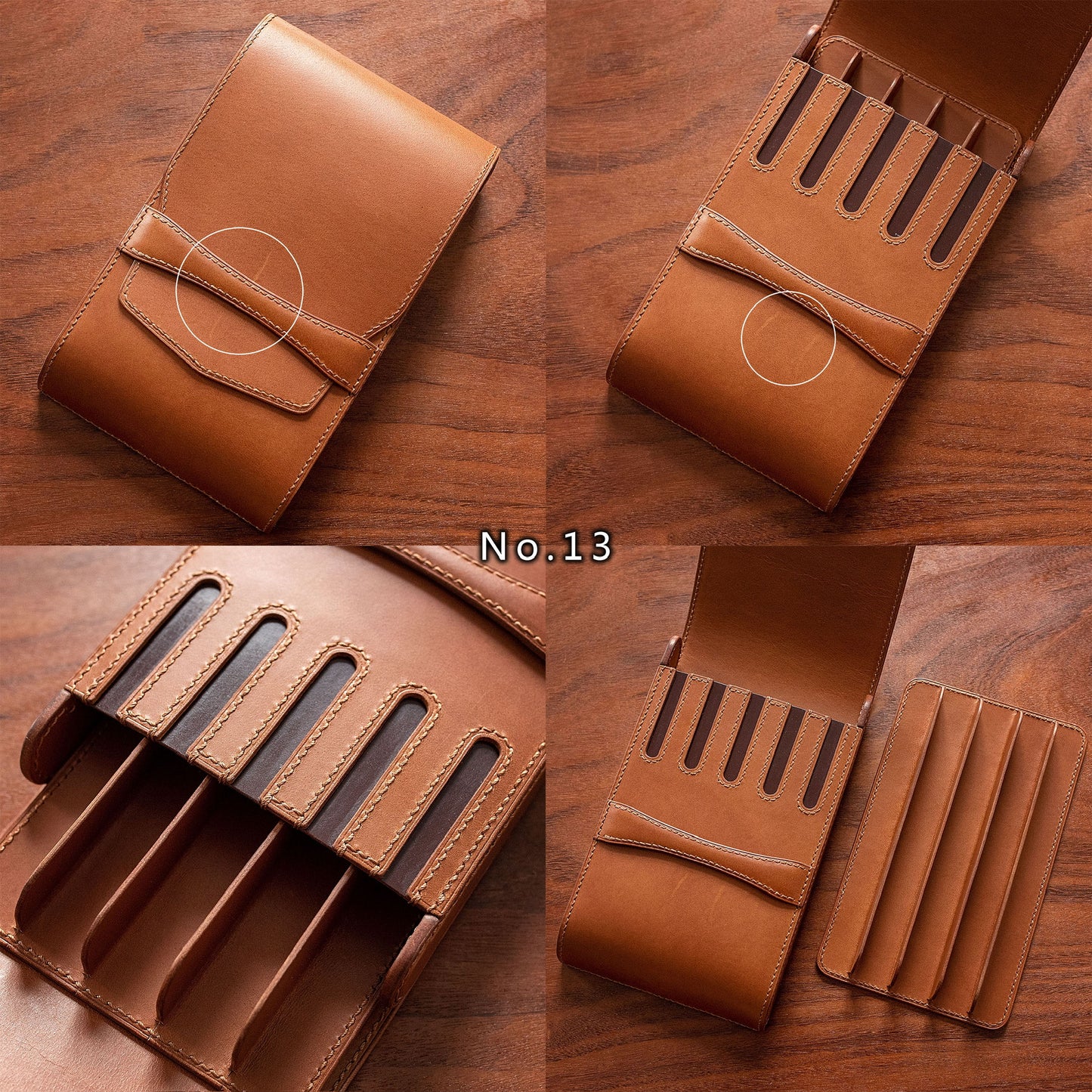 Leather Fountain Pen Case with Imperfections