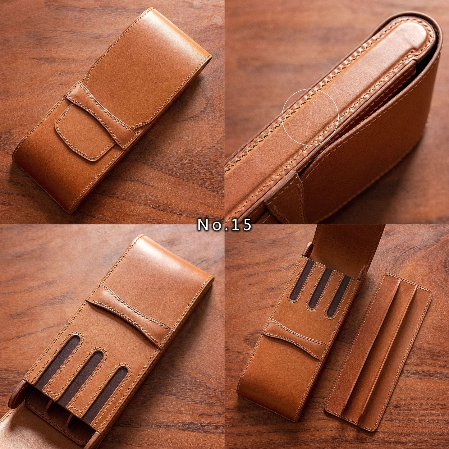 Leather Fountain Pen Case with Imperfections