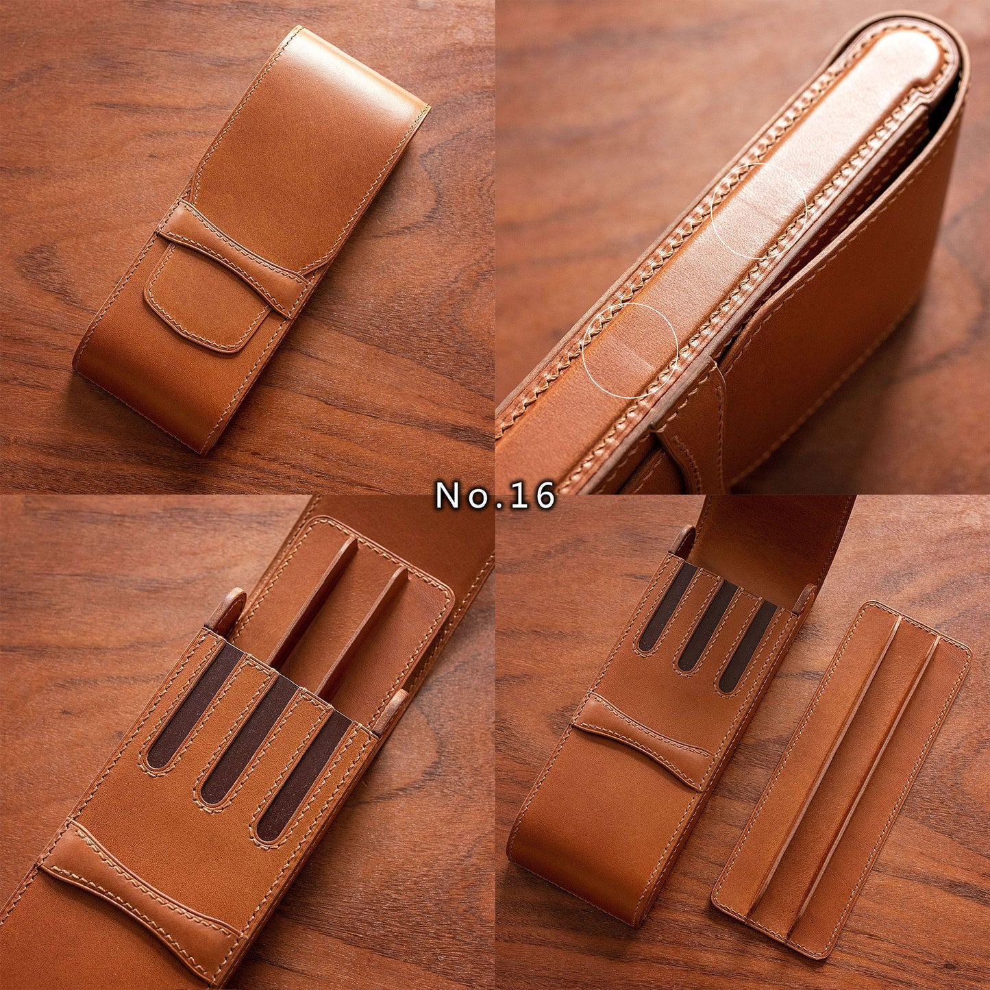 Leather Fountain Pen Case with Imperfections