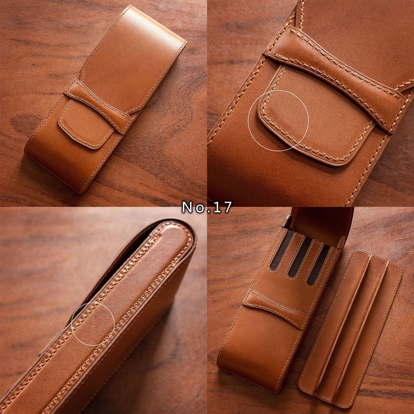 Leather Fountain Pen Case with Imperfections