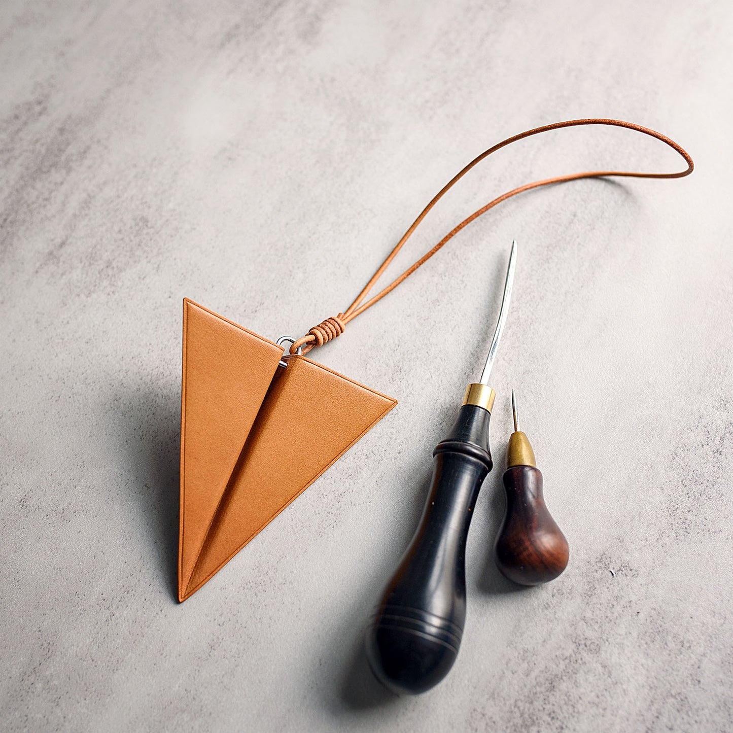 Paper Plane Leather Charm - Made to order