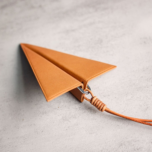 Paper Plane Leather Charm - Made to order