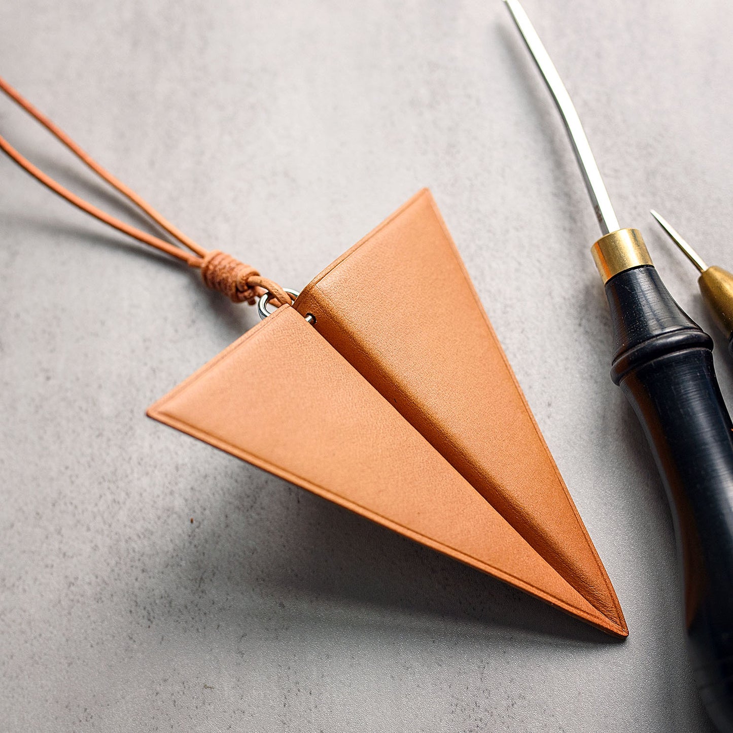 Paper Plane Leather Charm - Made to order