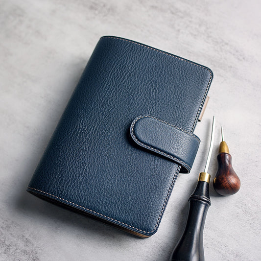 Navy Minerva Box and grey Buttero A6 cover with a minor cosmetic imperfection | Ready made