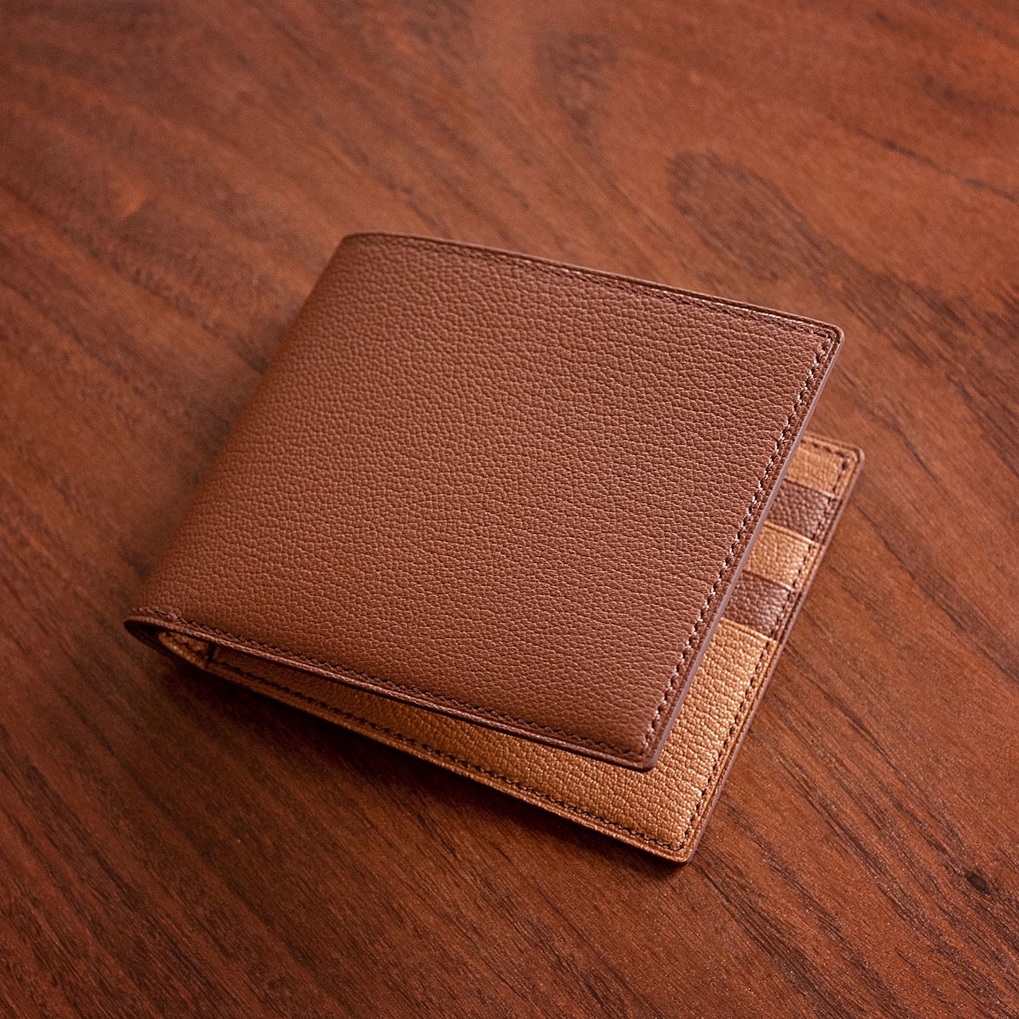 Handmade Alran Chevre Chagrin "Sully" Classic Bifold Wallet