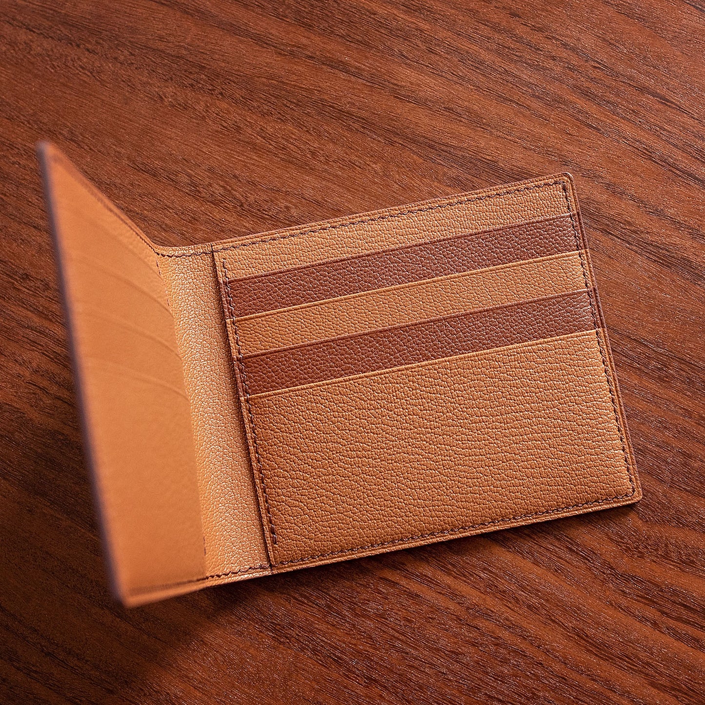 Handmade Alran Chevre Chagrin "Sully" Classic Bifold Wallet