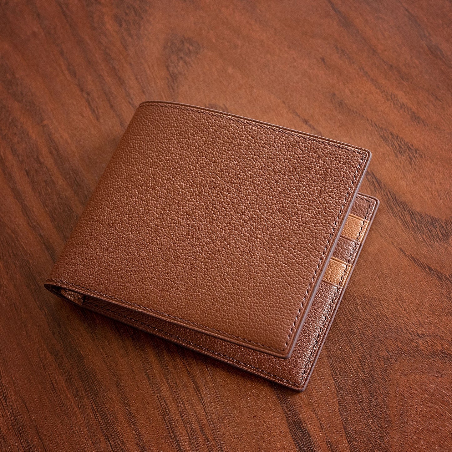 Handmade Alran Chevre Chagrin "Sully" Classic Bifold Wallet