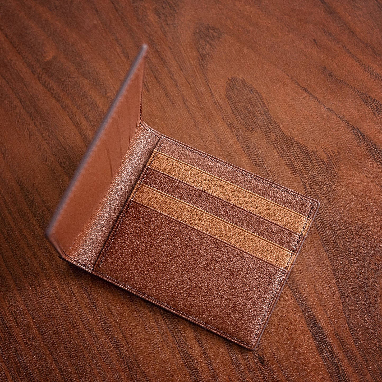 Handmade Alran Chevre Chagrin "Sully" Classic Bifold Wallet