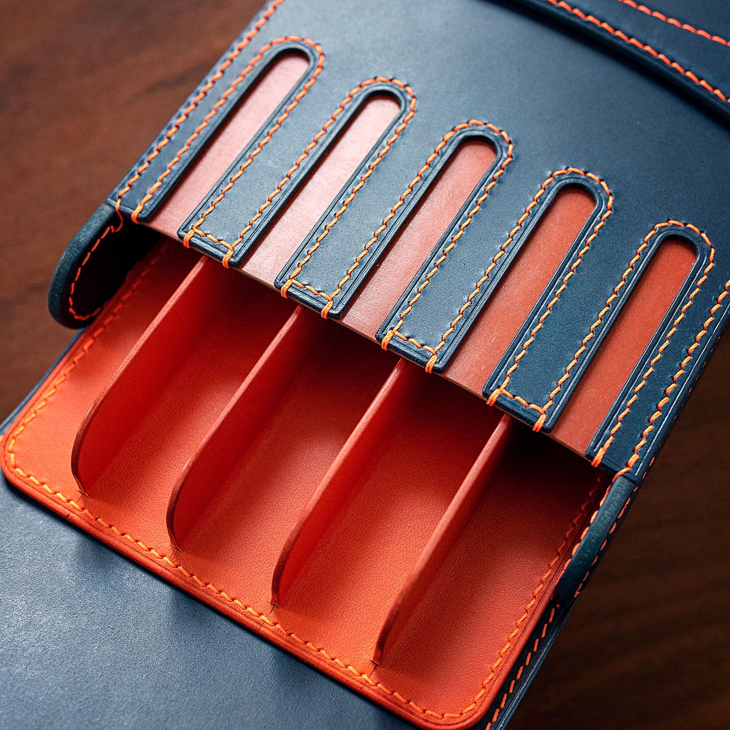 Leather Fountain Pen Case for 5 Pens