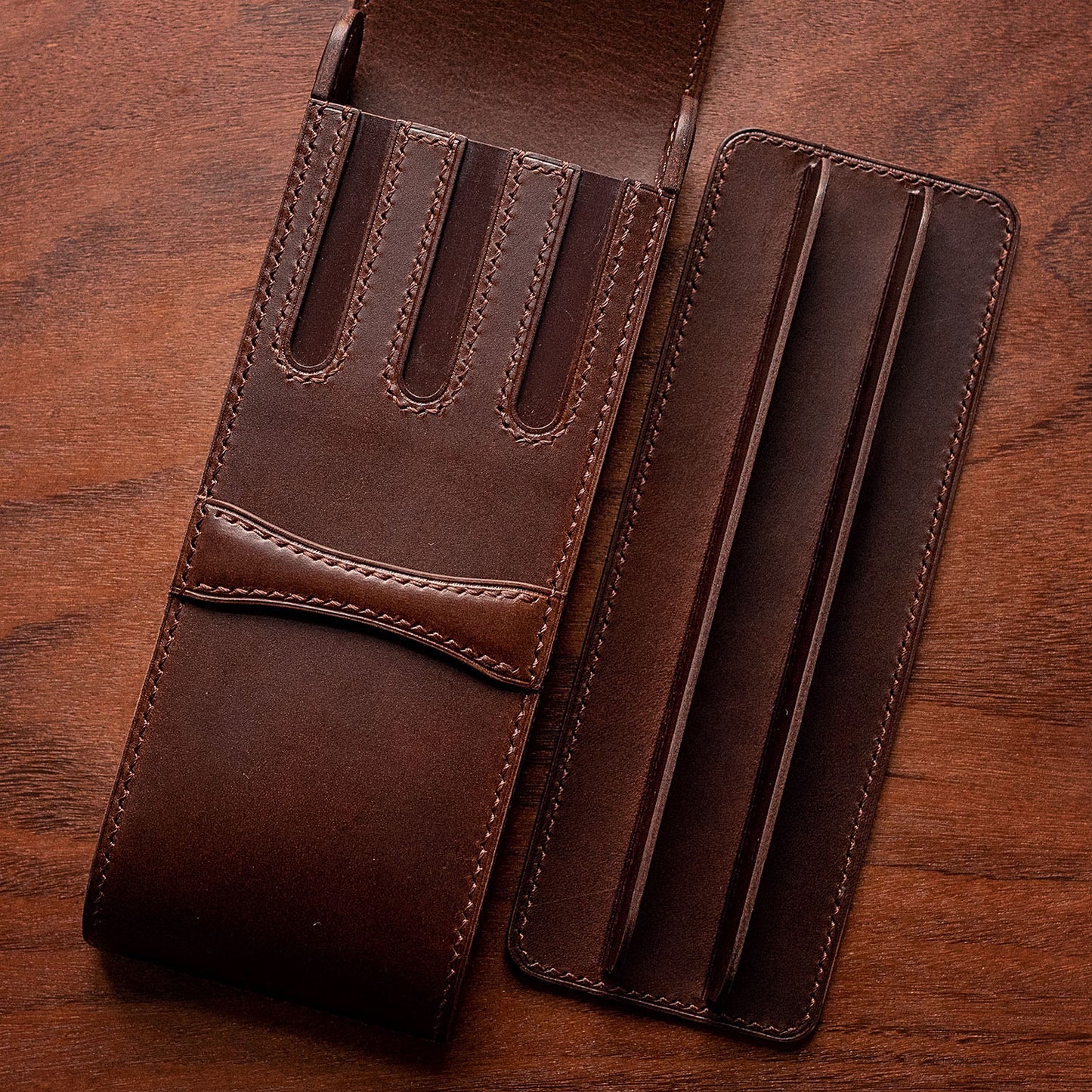 Leather Fountain Pen Case for 3 Pens