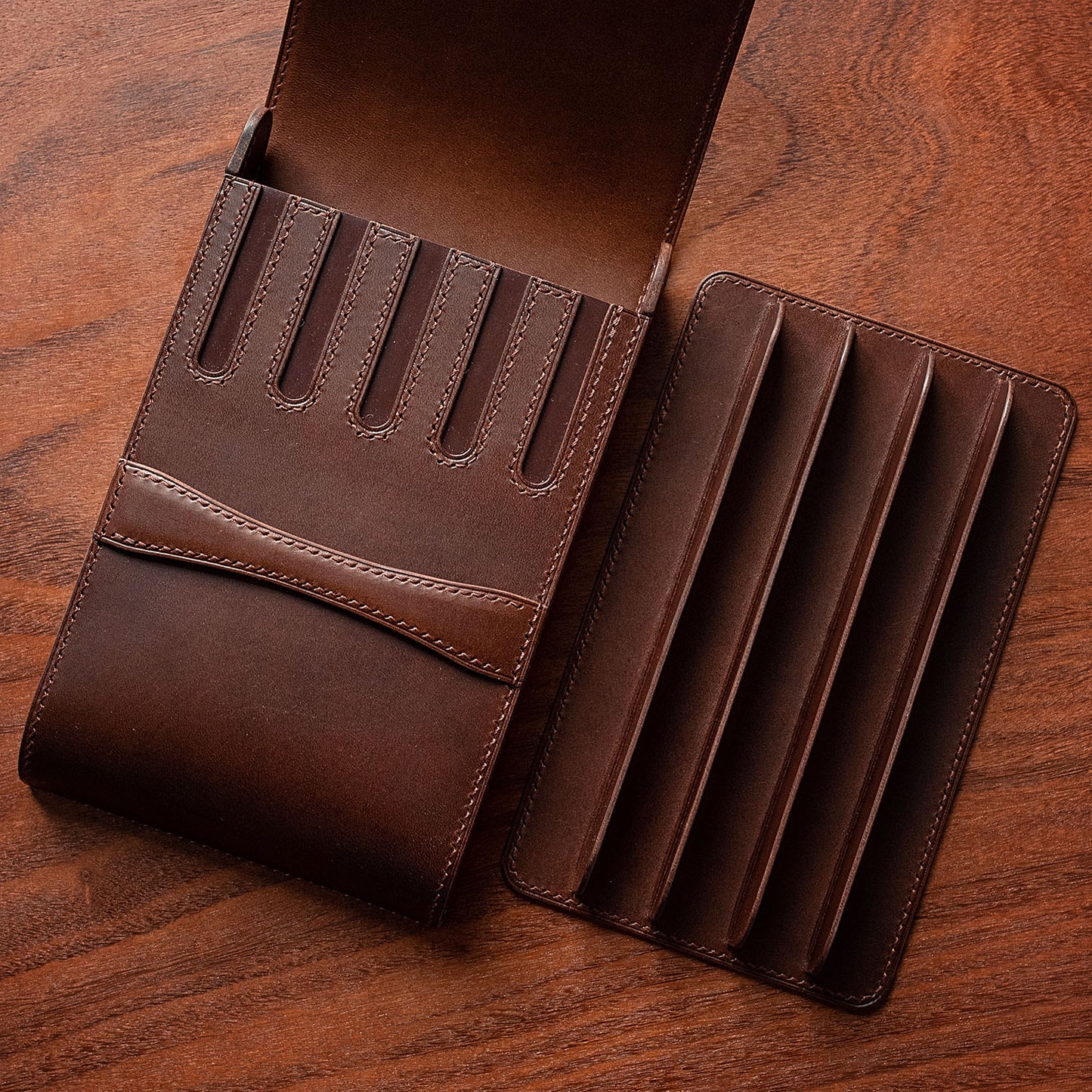 Leather Fountain Pen Case for 5 Pens