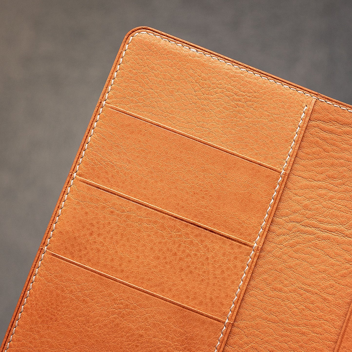 Pocket Plus size cover in natural Minerva Box leather | Made to order