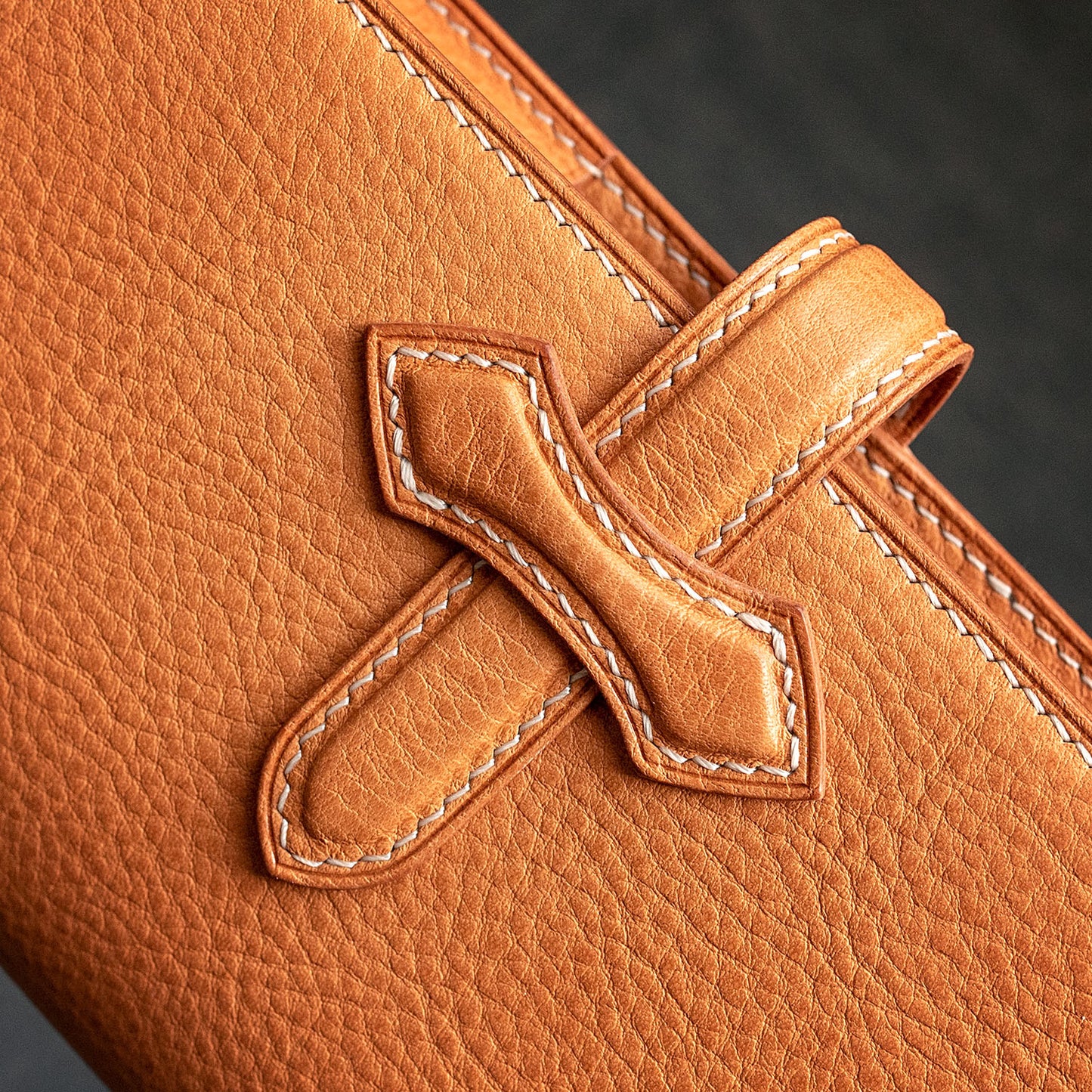 Pocket Plus size cover in natural Minerva Box leather | Made to order