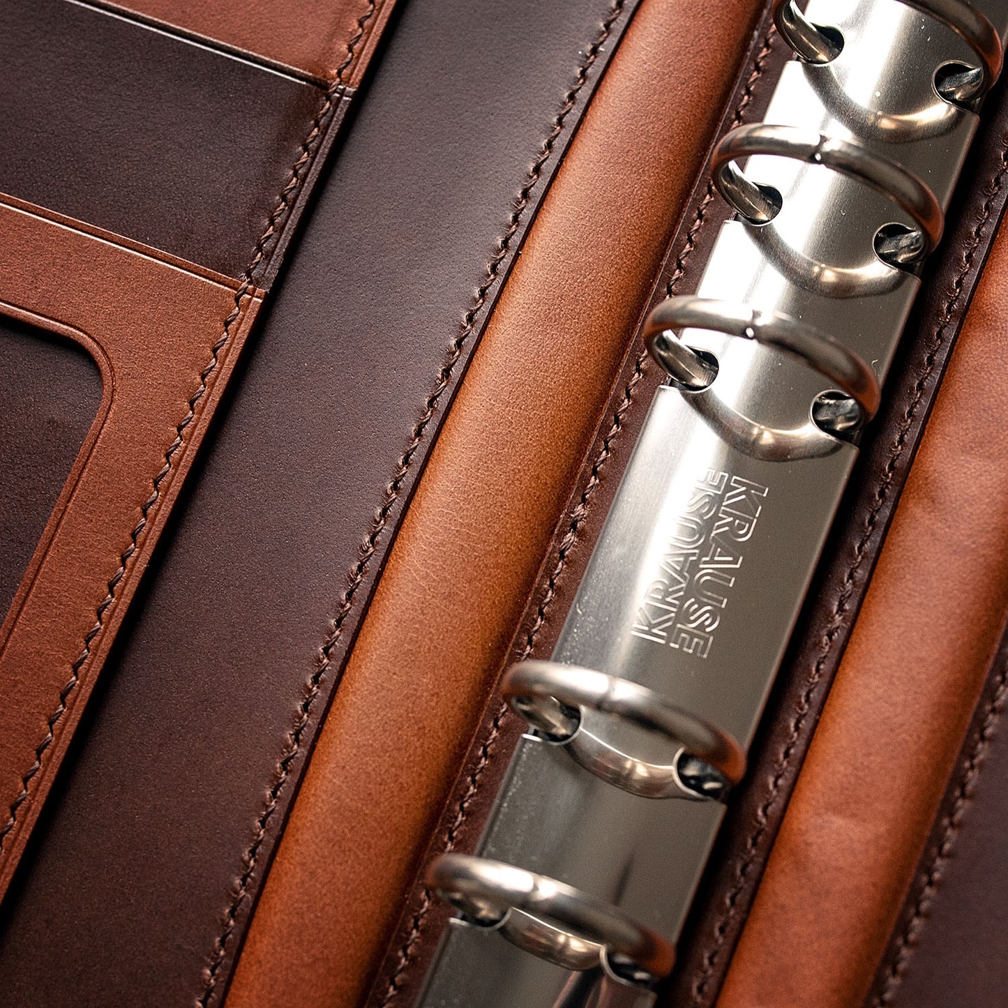 Horween shell cordovan and Minerva Box leather A6 Ring Planner with a minor cosmetic imperfection