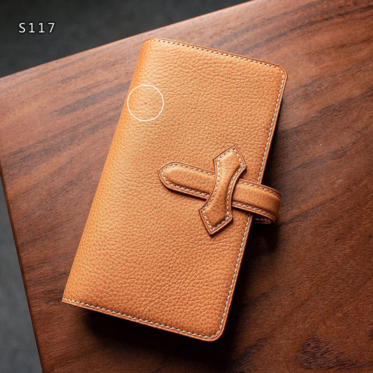 Pocket plus size cover in natural Minerva Box leather with a minor cosmetic imperfection | Ready made