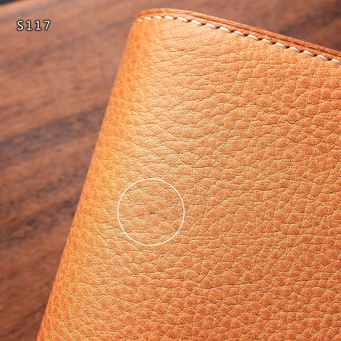 Pocket plus size cover in natural Minerva Box leather with a minor cosmetic imperfection | Ready made