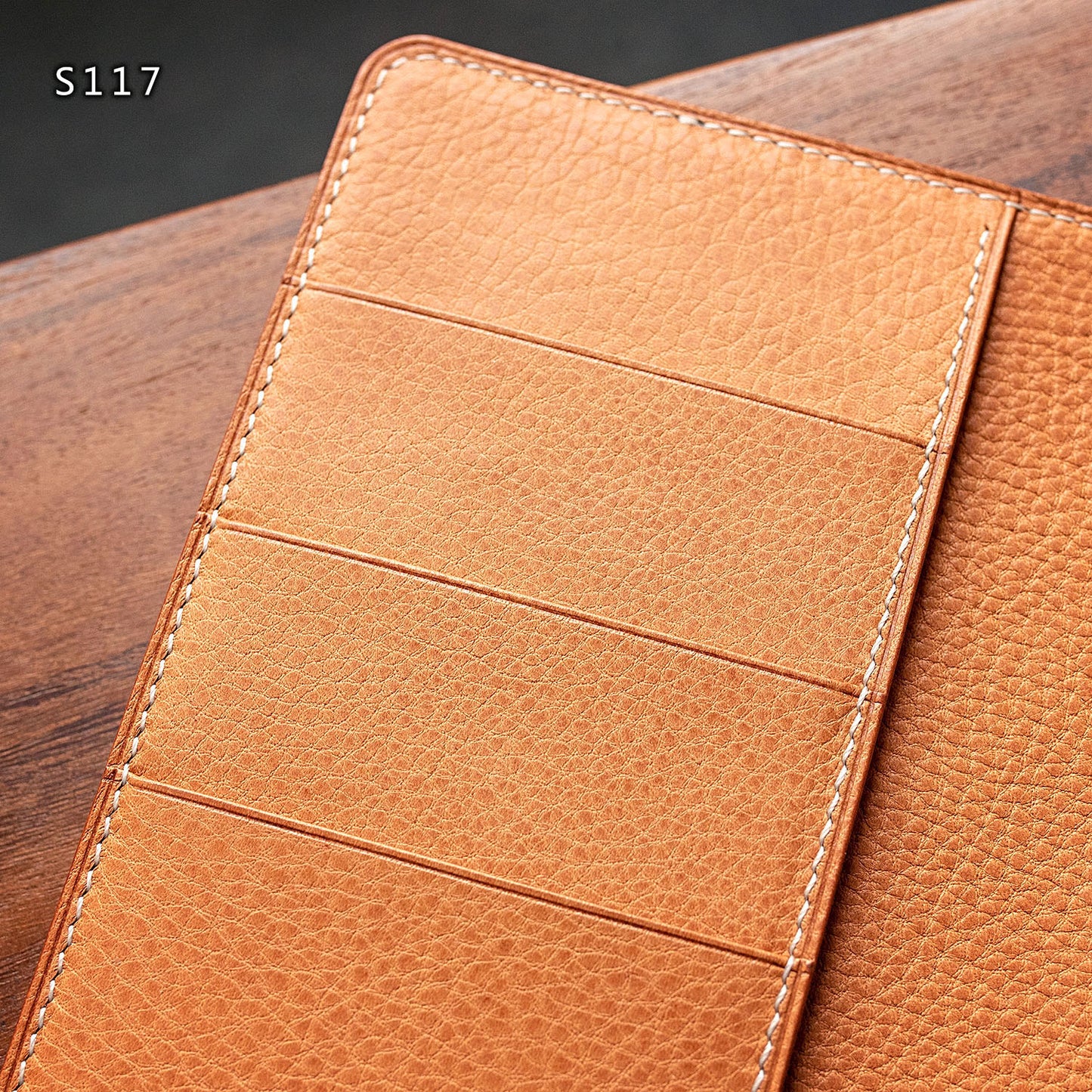 Pocket plus size cover in natural Minerva Box leather with a minor cosmetic imperfection | Ready made