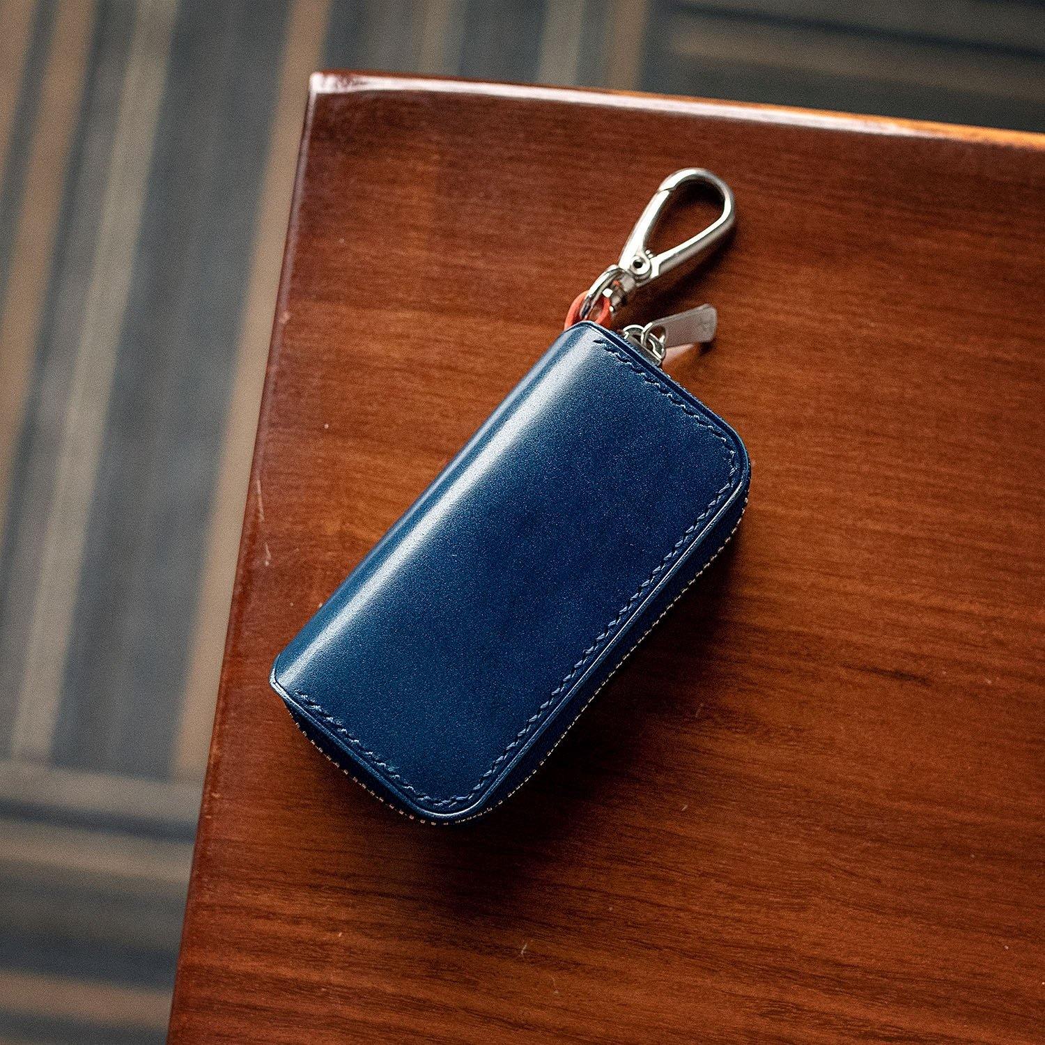 Personalized Leather Key Holder Pouch Full Grain Leather Car