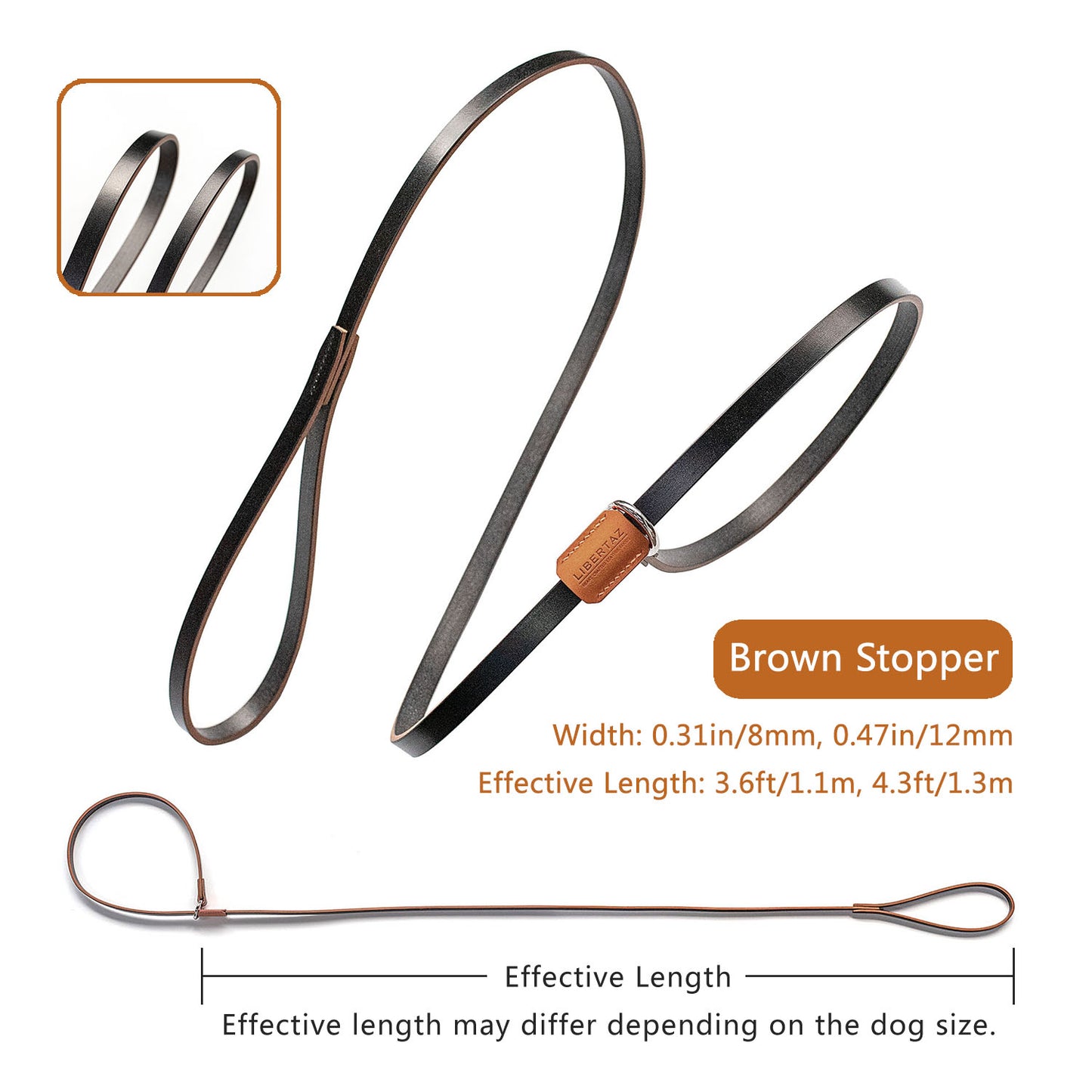 English Bridle Leather Dog Slip Lead Leash | Ready Made