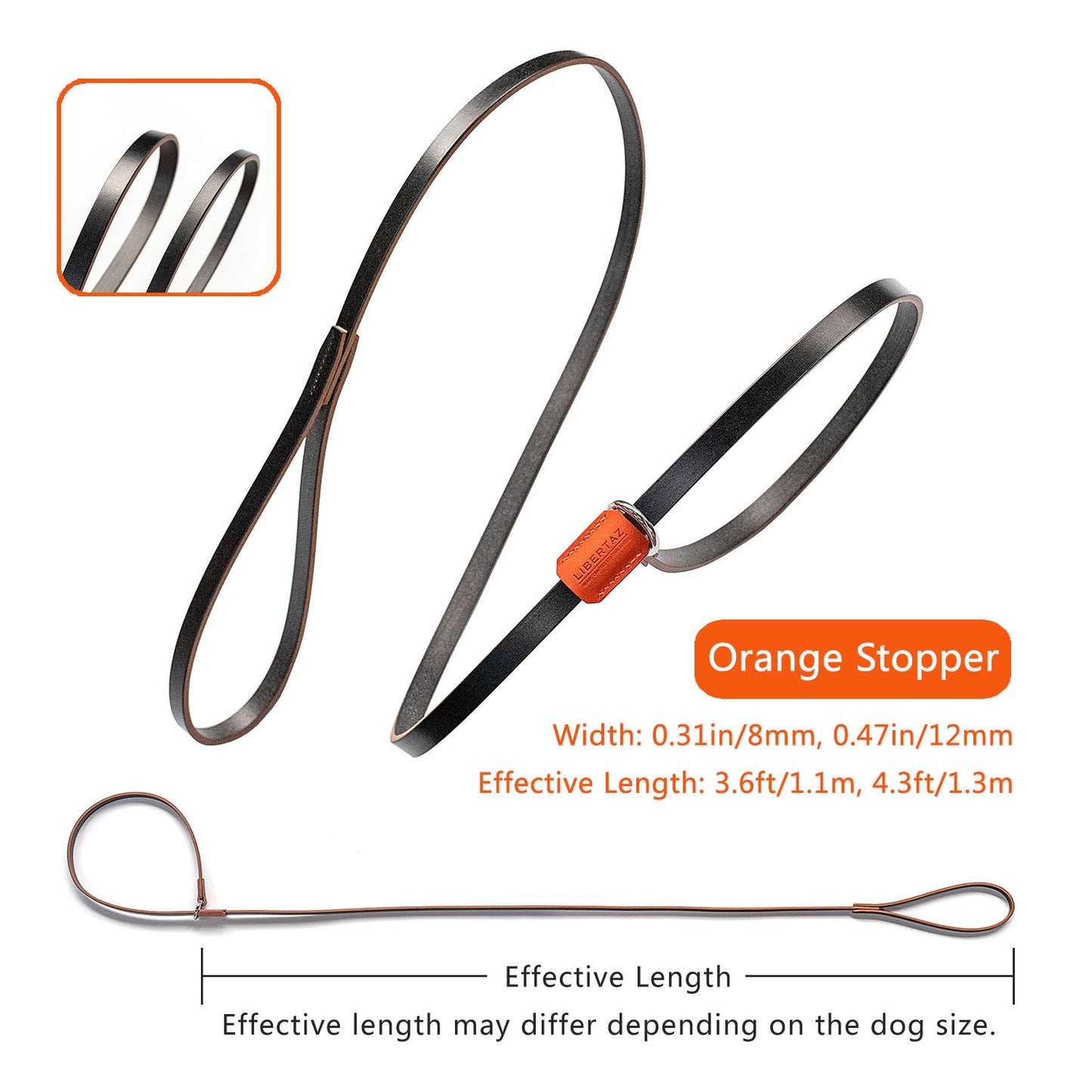 English Bridle Leather Dog Slip Lead Leash | Ready Made