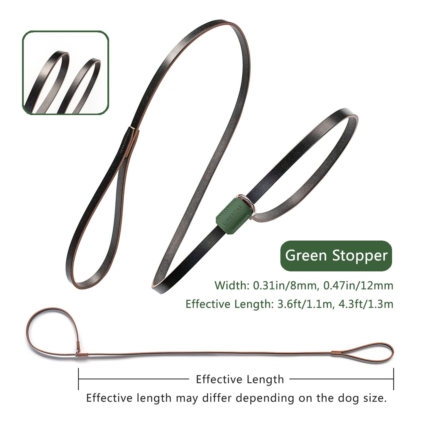 English Bridle Leather Dog Slip Lead Leash | Ready Made