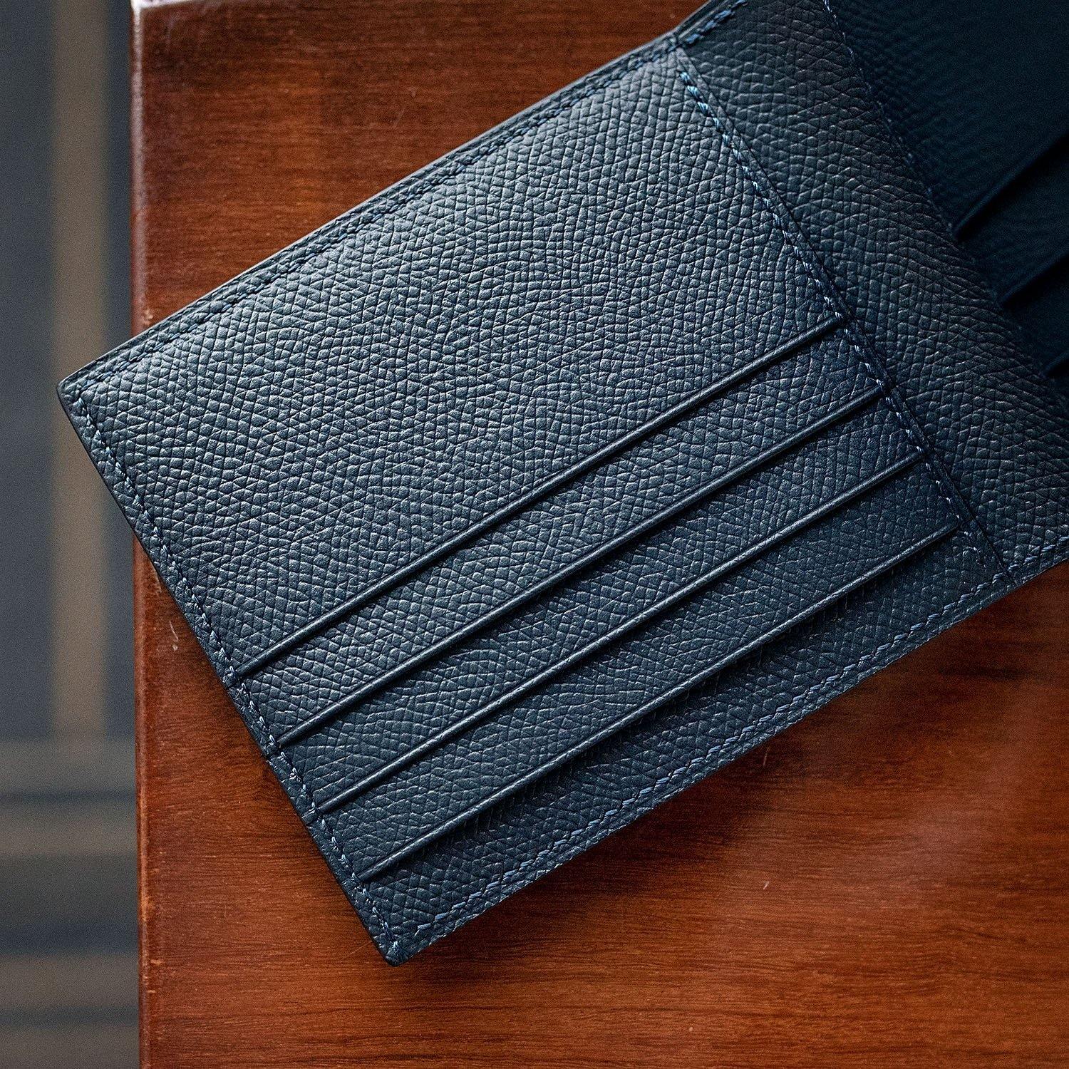 Men's Wallet Epsom Leather Material 100% Handmade. Waterproof Scratch Resistant. 11.7 * 9cm